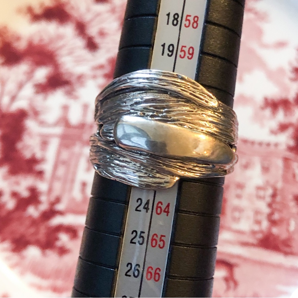 Vtg 925 sterling silver HG Hagit Gorali ring sz 9.75 Brutalist - Picture 12 of 14